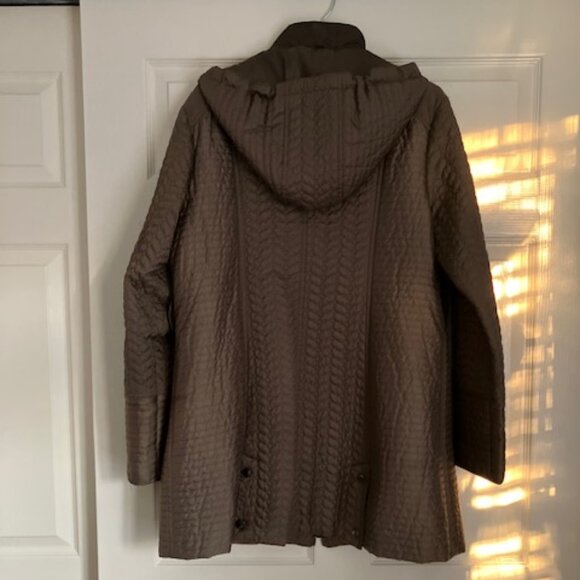 DAWN LEVY Dark Olive Coat, Size XL - Picture 4 of 9